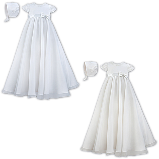 Sarah Louise Christening Gown & Bonnet – 001032